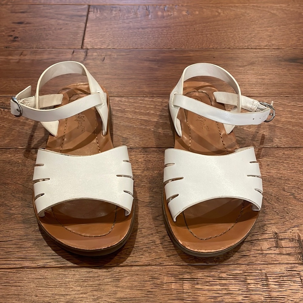 Girls Lillian Ankle Strap Sandals - Cat & Jack White Size 13